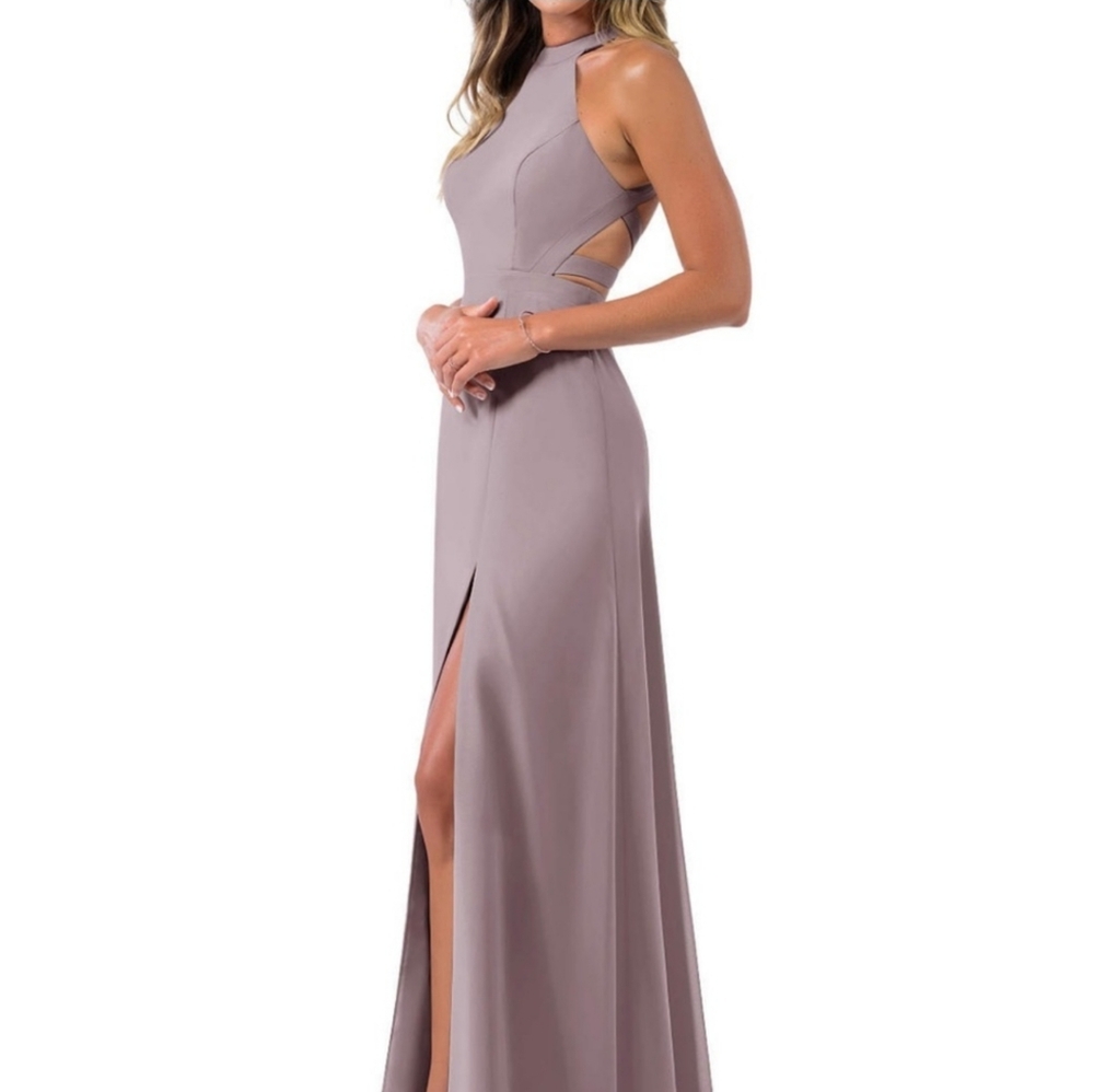 Azazie Clarice Bridesmaid Dress, Size 8, Dusk Color